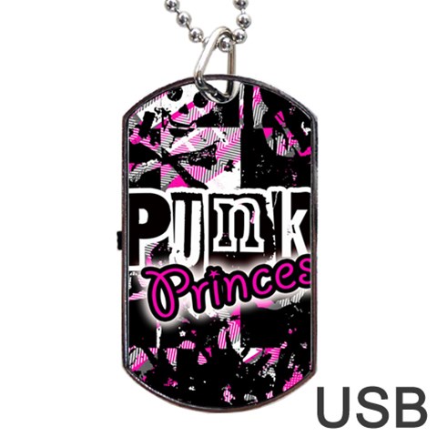 Punk Princess Dog Tag USB Flash (One Side) from ArtsNow.com Front