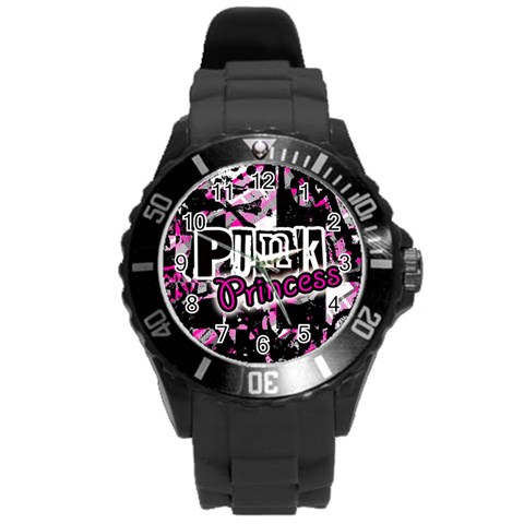 Punk Princess Round Plastic Sport Watch (L) from ArtsNow.com Front
