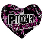 Punk Princess Large 19  Premium Heart Shape Cushion