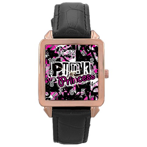Punk Princess Rose Gold Leather Watch  from ArtsNow.com Front