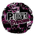 Punk Princess Large 18  Premium Flano Round Cushion 