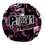 Punk Princess Large 18  Premium Flano Round Cushion 