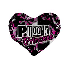 Punk Princess Standard 16  Premium Flano Heart Shape Cushion  from ArtsNow.com Back