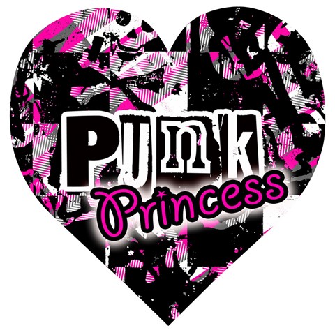 Punk Princess Wooden Puzzle Heart from ArtsNow.com Front
