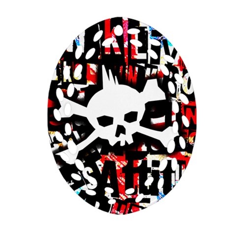 Punk Skull Ornament (Oval Filigree) from ArtsNow.com Front