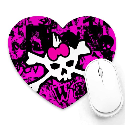 Punk Skull Princess Heart Mousepad from ArtsNow.com Front