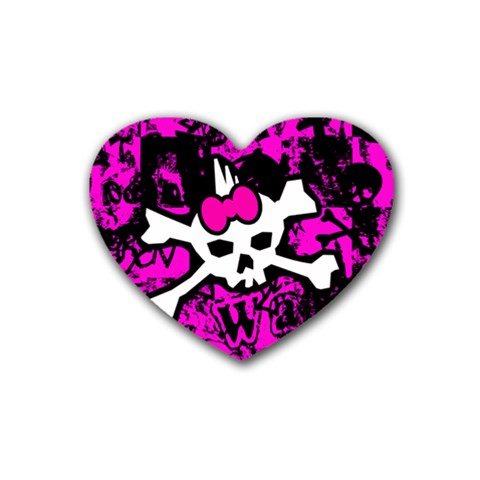 Punk Skull Princess Rubber Heart Coaster (4 pack) from ArtsNow.com Front