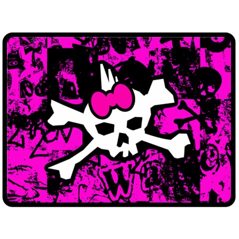 Punk Skull Princess Fleece Blanket (Large) from ArtsNow.com 80 x60  Blanket Front
