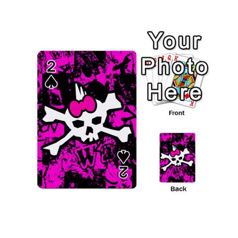Punk Skull Princess Playing Cards 54 Designs (Mini) from ArtsNow.com Front - Spade2
