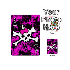 Punk Skull Princess Playing Cards 54 Designs (Mini) from ArtsNow.com Front - Spade4