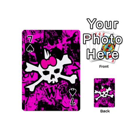 Punk Skull Princess Playing Cards 54 Designs (Mini) from ArtsNow.com Front - Spade7