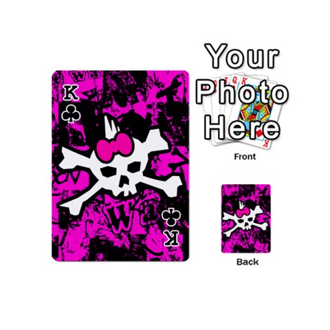 King Punk Skull Princess Playing Cards 54 Designs (Mini) from ArtsNow.com Front - ClubK