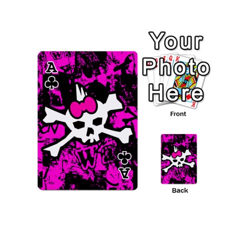 Ace Punk Skull Princess Playing Cards 54 Designs (Mini) from ArtsNow.com Front - ClubA
