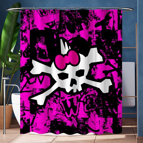 Punk Skull Princess Shower Curtain 60  x 72  (Medium) from ArtsNow.com 60 x72  Curtain