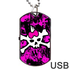 Punk Skull Princess Dog Tag USB Flash (Two Sides) from ArtsNow.com Front