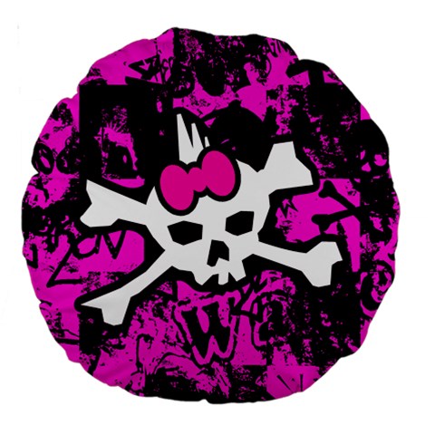 Punk Skull Princess Large 18  Premium Round Cushion  from ArtsNow.com Front
