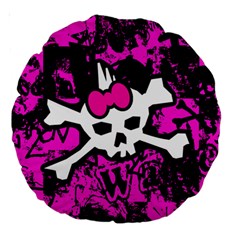 Punk Skull Princess Large 18  Premium Round Cushion  from ArtsNow.com Front