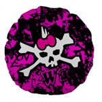 Punk Skull Princess Large 18  Premium Round Cushion 