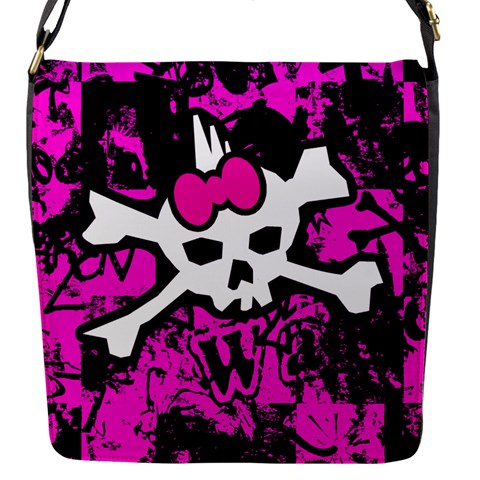 Punk Skull Princess Flap Closure Messenger Bag (S) from ArtsNow.com Front