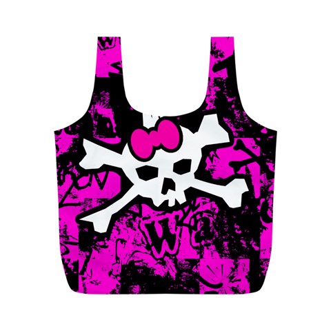 Punk Skull Princess Full Print Recycle Bag (M) from ArtsNow.com Front