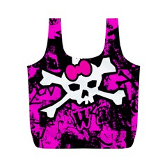 Punk Skull Princess Full Print Recycle Bag (M) from ArtsNow.com Front