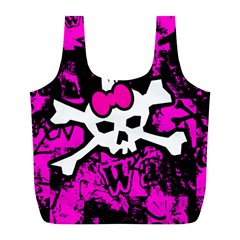 Punk Skull Princess Full Print Recycle Bag (L) from ArtsNow.com Front