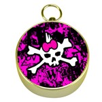 Punk Skull Princess Gold Compass