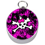 Punk Skull Princess Silver Compass