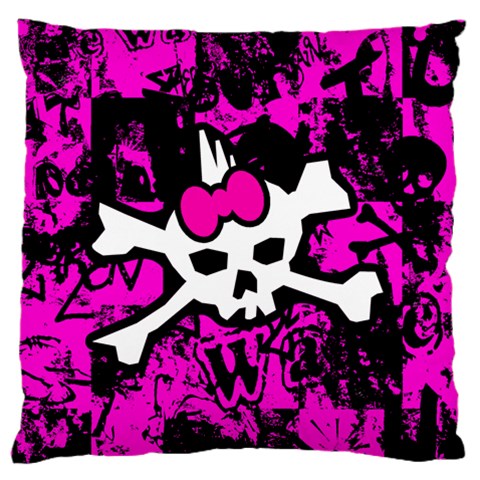 Punk Skull Princess Large Flano Cushion Case (One Side) from ArtsNow.com Front