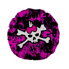 Punk Skull Princess Standard 15  Premium Flano Round Cushion  from ArtsNow.com Front