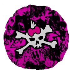 Punk Skull Princess Large 18  Premium Flano Round Cushion  from ArtsNow.com Front