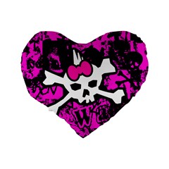 Punk Skull Princess Standard 16  Premium Flano Heart Shape Cushion  from ArtsNow.com Back