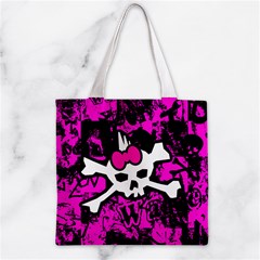 Punk Skull Princess Zipper Grocery Tote Bag from ArtsNow.com Front