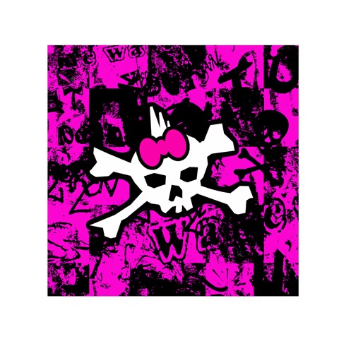 Punk Skull Princess Small Satin Scarf (Square) from ArtsNow.com Front