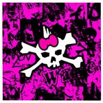 Punk Skull Princess Wooden Puzzle Square