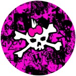 Punk Skull Princess Wooden Puzzle Round