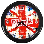 Punk Union Jack Wall Clock (Black)