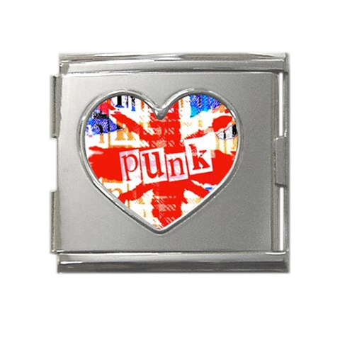 Punk Union Jack Mega Link Heart Italian Charm (18mm) from ArtsNow.com Front