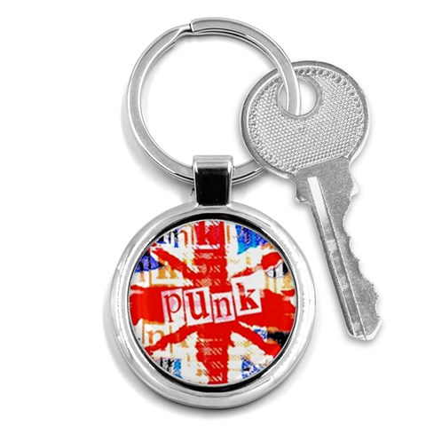 Punk Union Jack Key Chain (Round) from ArtsNow.com Front