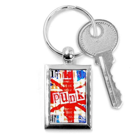 Punk Union Jack Key Chain (Rectangle) from ArtsNow.com Front