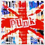 Punk Union Jack Canvas 12  x 12 