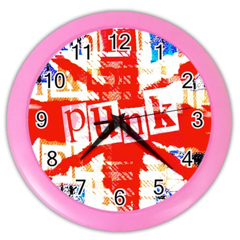 Punk Union Jack Color Wall Clock from ArtsNow.com Front
