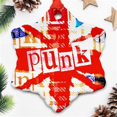 Punk Union Jack Snowflake Ornament (Two Sides) from ArtsNow.com Front