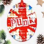 Punk Union Jack Oval Filigree Ornament (Two Sides)