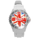 Punk Union Jack Round Plastic Sport Watch (L)