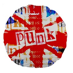 Punk Union Jack Large 18  Premium Round Cushion  from ArtsNow.com Front