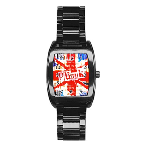 Punk Union Jack Stainless Steel Barrel Watch from ArtsNow.com Front