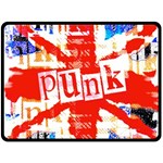 Punk Union Jack Double Sided Fleece Blanket (Large)