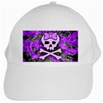 Purple Girly Skull White Cap