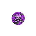 Purple Girly Skull 1  Mini Button